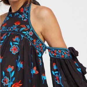 Free People Jasmine Blooms Embroidered Top